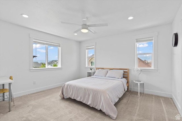 723 W 800 S, Springville, UT 84663 - bedroom with multiple windows, carpet flooring, recessed lighting, and ceiling fan