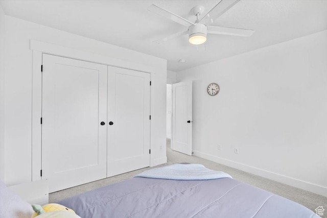723 W 800 S, Springville, UT 84663 - bedroom featuring a closet, ceiling fan, and light carpet