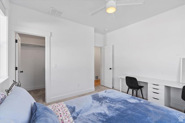 723 W 800 S, Springville, UT 84663 - bedroom with a desk, a ceiling fan, and a walk in closet