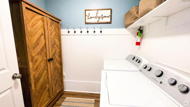 325 S 100 W, Garden City, UT 84028 - washroom featuring separate washer and dryer and wood finished floors