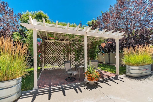 5319 W Elsmere Ln S, Herriman, UT 84096 - view of patio / terrace featuring a pergola