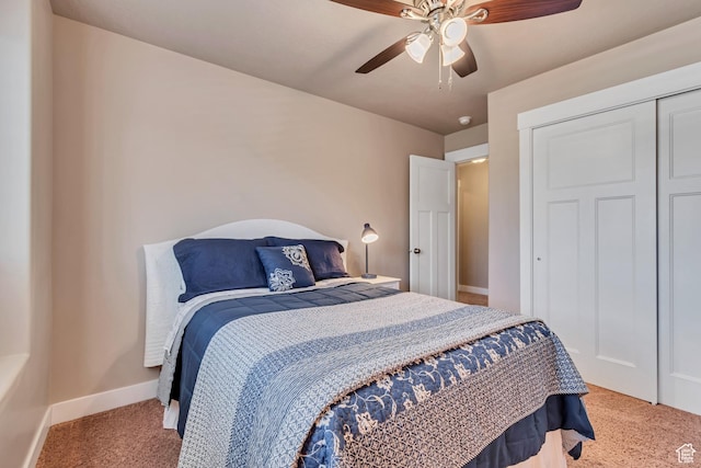 5319 W Elsmere Ln S, Herriman, UT 84096 - bedroom featuring carpet floors, a closet, and a ceiling fan