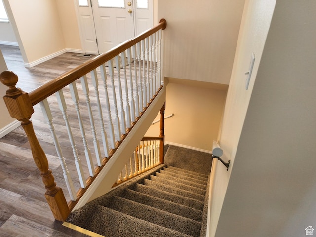 411 S Ridge Rd, Cedar City, UT 84720 - stairway with baseboards and wood finished floors