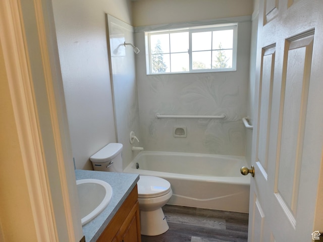 411 S Ridge Rd, Cedar City, UT 84720 - bathroom featuring vanity, wood finished floors, and shower / bathtub combination