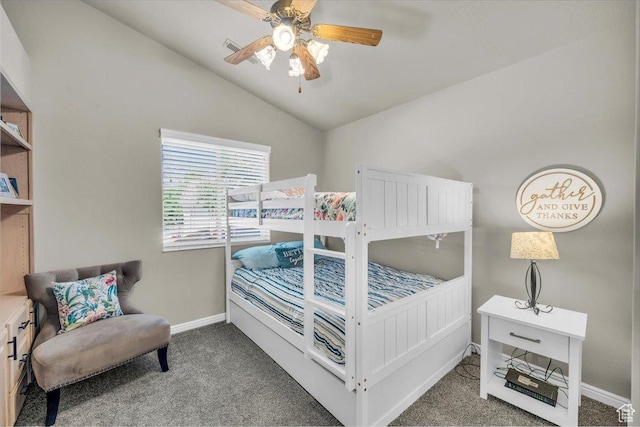 2045 S 1400 E Unit 8, St George, UT 84790 - bedroom featuring lofted ceiling, carpet, and a ceiling fan
