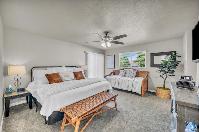2045 S 1400 E Unit 8, St George, UT 84790 - carpeted bedroom with a ceiling fan and a textured ceiling