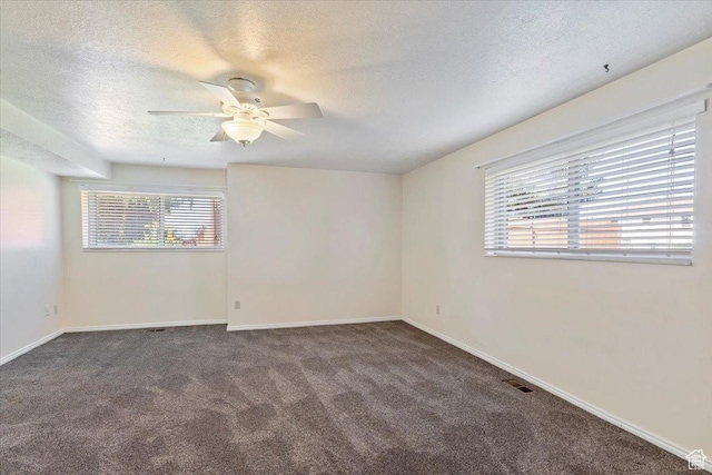 484 E 3450 N, North Ogden, UT 84414 - unfurnished room with a textured ceiling, carpet floors, and ceiling fan