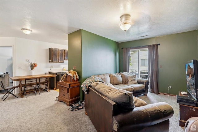 2421 N 400 E Unit C4, North Ogden, UT 84414 - living area with light carpet and a textured ceiling