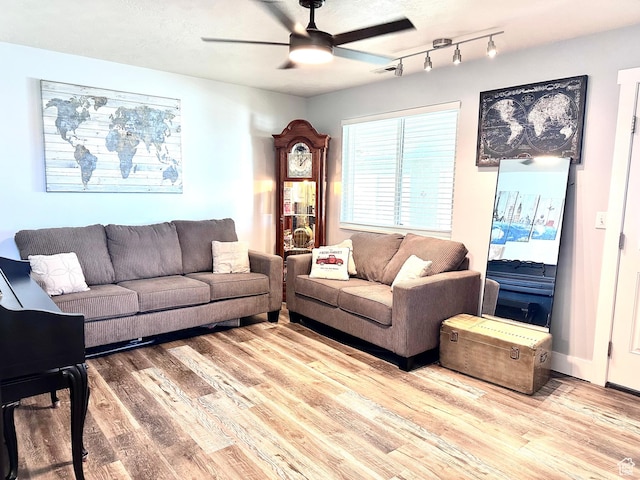 4086 W Wind River Dr, West Jordan, UT 84088 - living area featuring ceiling fan and wood finished floors
