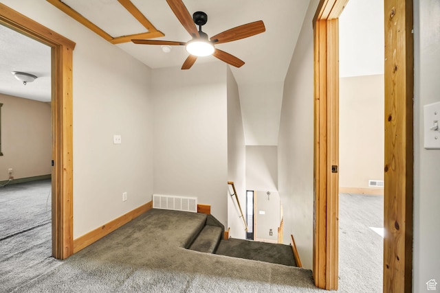 9115 W 25800 N, Portage, UT 84331 - stairway featuring carpet floors and a ceiling fan
