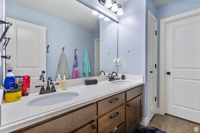 4467 W 5850 S, Hooper, UT 84315 - bathroom with double vanity and tile patterned flooring