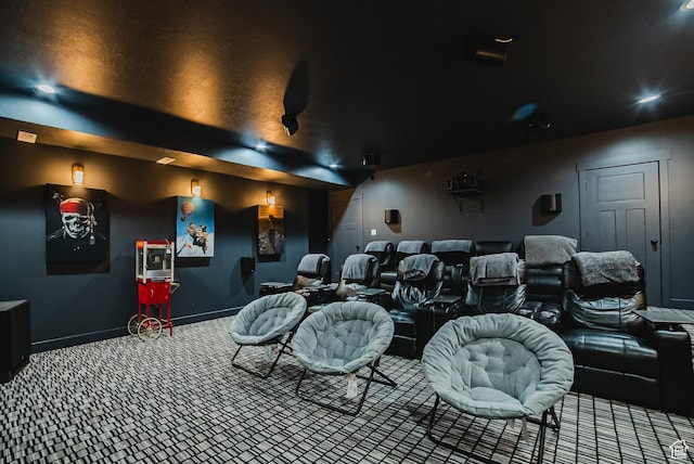3698 E Butterfield Rd, Eagle Mountain, UT 84005 - carpeted home theater featuring baseboards