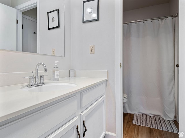 2025 Canyon Resort Dr Unit P7, Park City, UT 84098 - bathroom featuring vanity, wood finished floors, and curtained shower