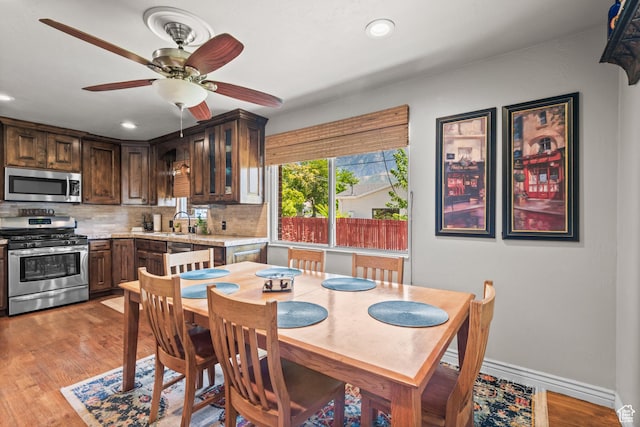 715 S 900 E, Orem, UT 84097 - dining space with recessed lighting, ceiling fan, and light wood-type flooring