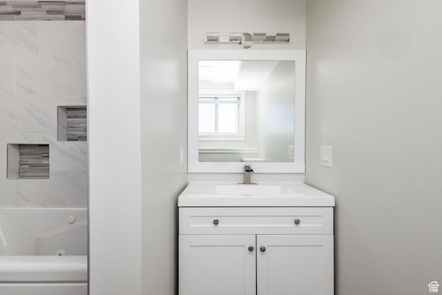 3320 N Plain City Rd W, Plain City, UT 84404 - full bath featuring vanity and a combined bath / shower with jetted tub