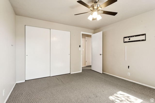 6924 S 2160 W, West Jordan, UT 84084 - unfurnished bedroom with carpet, a closet, and ceiling fan