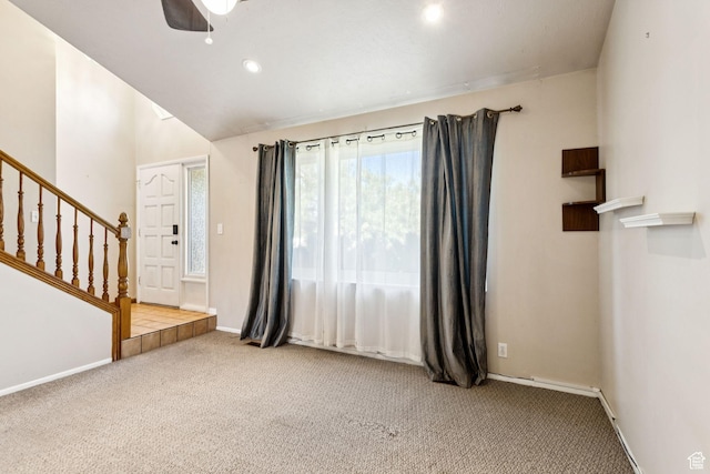 6924 S 2160 W, West Jordan, UT 84084 - carpeted foyer entrance with stairway, recessed lighting, and a ceiling fan