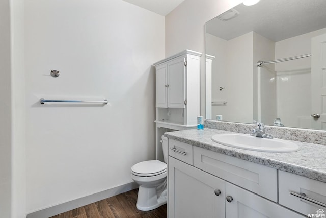 5958 W 8100 S, West Jordan, UT 84081 - full bathroom with vanity, wood finished floors, and a shower