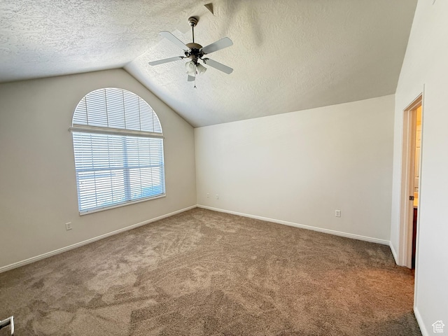 532 W 300 S Unit B, Springville, UT 84663 - carpeted empty room with lofted ceiling, a ceiling fan, and a textured ceiling