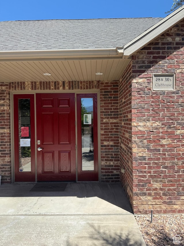 532 W 300 S Unit B, Springville, UT 84663 - view of exterior entry featuring brick siding and a shingled roof