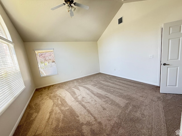 532 W 300 S Unit B, Springville, UT 84663 - carpeted spare room featuring vaulted ceiling and a ceiling fan