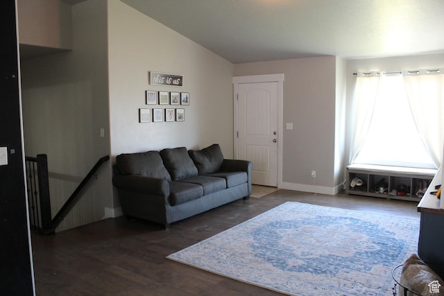 2359 E Prairie Ln, Eagle Mountain, UT 84005 - living area featuring wood finished floors and lofted ceiling