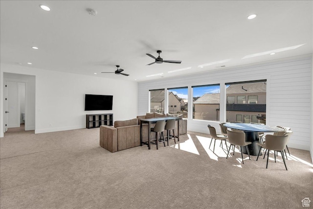 1597 W Belayer Dr, St George, UT 84770 - living room with carpet flooring, recessed lighting, and ceiling fan