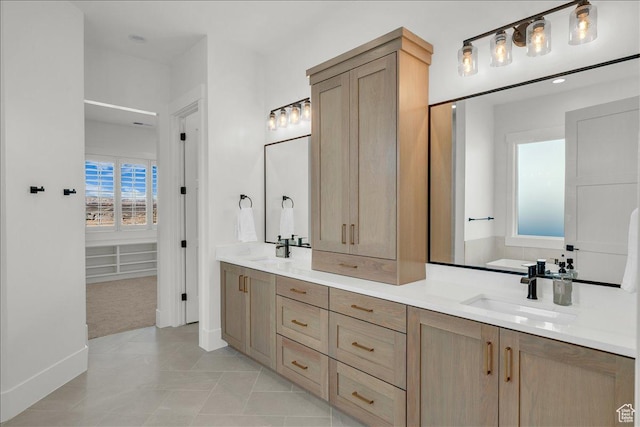 1597 W Belayer Dr, St George, UT 84770 - bathroom with double vanity and tile patterned flooring