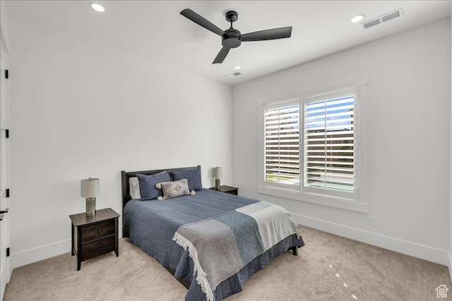 1597 W Belayer Dr, St George, UT 84770 - bedroom with carpet, recessed lighting, and ceiling fan