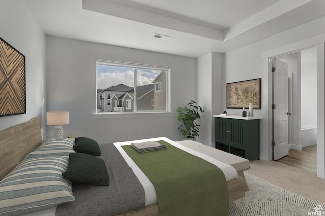 4273 W Watchmen Way, Herriman, UT 84096 - carpeted bedroom featuring a tray ceiling