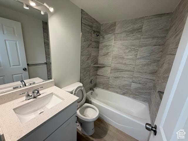 445 E Fort Union Blvd, Midvale, UT 84047 - full bathroom featuring vanity, bathtub / shower combination, and wood finished floors