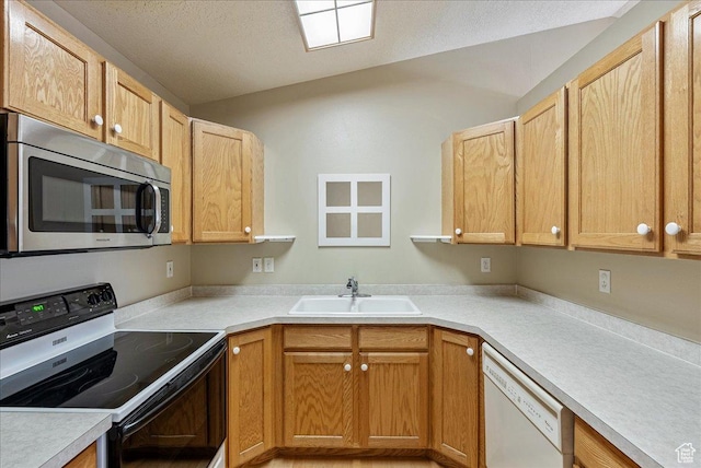 1218 W 1420 N, Orem, UT 84057 - kitchen featuring stainless steel microwave, electric range oven, dishwasher, and light countertops