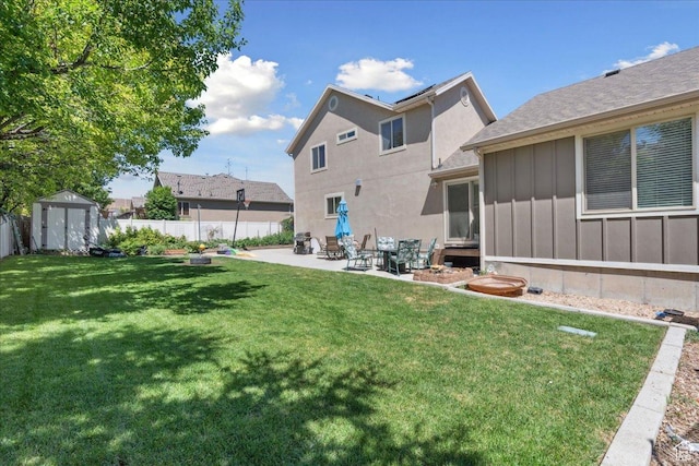 5719 W Boulder Creek Rd, West Jordan, UT 84081 - view of yard with a patio area and a storage shed