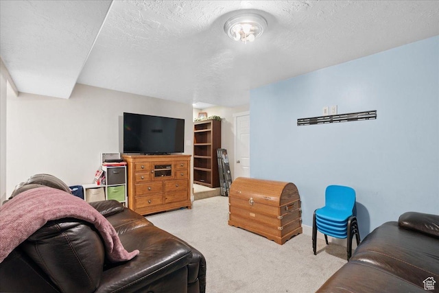 5719 W Boulder Creek Rd, West Jordan, UT 84081 - living area featuring carpet floors and a textured ceiling