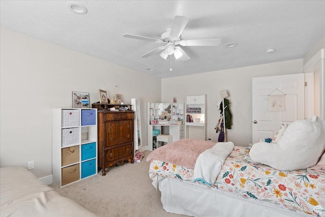5719 W Boulder Creek Rd, West Jordan, UT 84081 - carpeted bedroom with ceiling fan and a textured ceiling