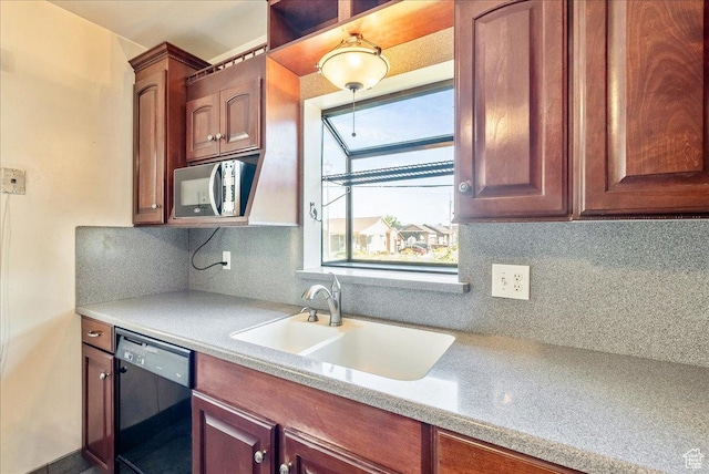 458 E 8800 S, Sandy, UT 84070 - kitchen featuring dishwasher, stainless steel microwave, light countertops, backsplash, and plenty of natural light