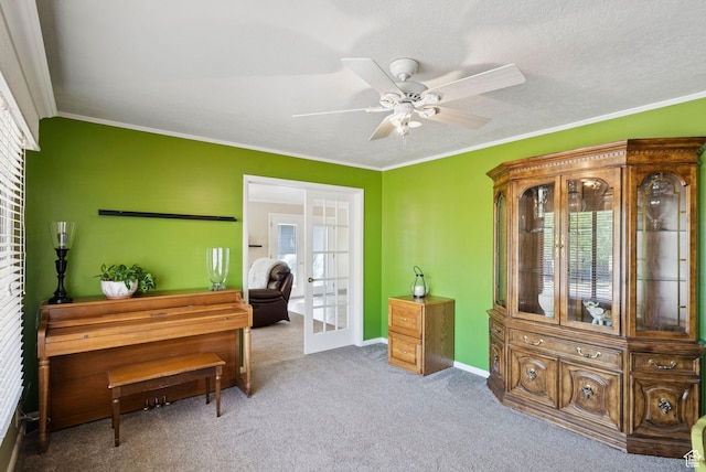 2999 N 300 E, North Ogden, UT 84414 - sitting room featuring plenty of natural light, french doors, carpet floors, and ornamental molding
