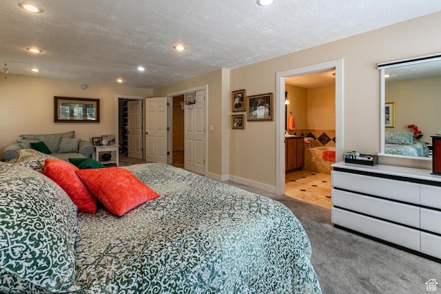 2148 E Pinecrest Ln S, Sandy, UT 84092 - carpeted bedroom featuring recessed lighting, a textured ceiling, and ensuite bathroom