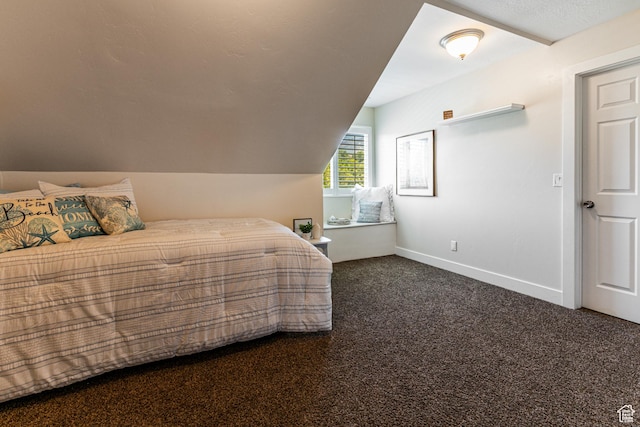 2148 E Pinecrest Ln S, Sandy, UT 84092 - bedroom featuring dark colored carpet and vaulted ceiling