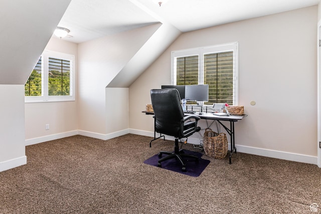 2148 E Pinecrest Ln S, Sandy, UT 84092 - carpeted office featuring baseboards and lofted ceiling