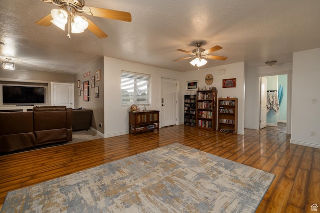 3378 N Sr 87 W, Talmage, UT 84073 - living room featuring ceiling fan, a textured ceiling, and wood finished floors