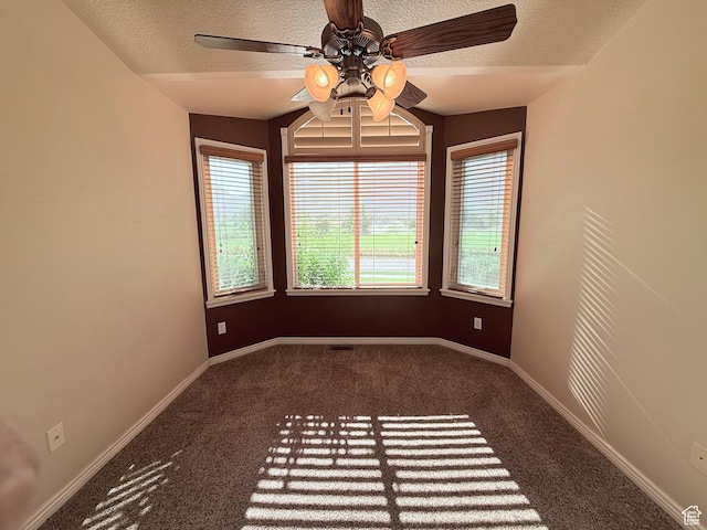 2205 N 600 E, North Ogden, UT 84414 - carpeted empty room featuring a textured ceiling and a ceiling fan