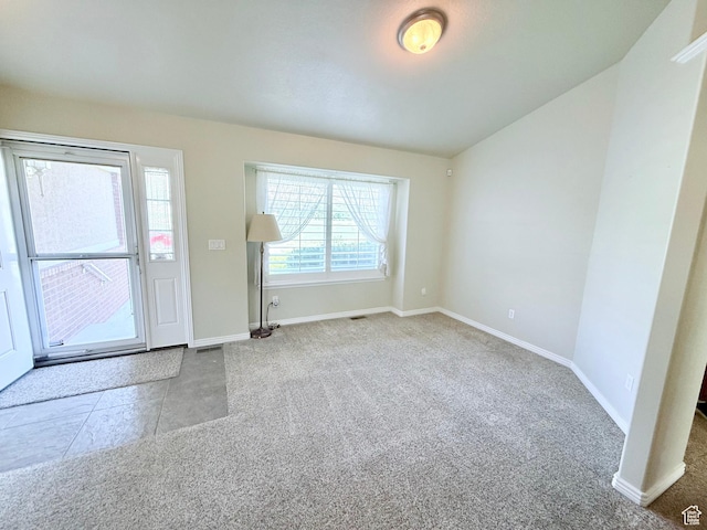 2205 N 600 E, North Ogden, UT 84414 - carpeted foyer with baseboards and lofted ceiling