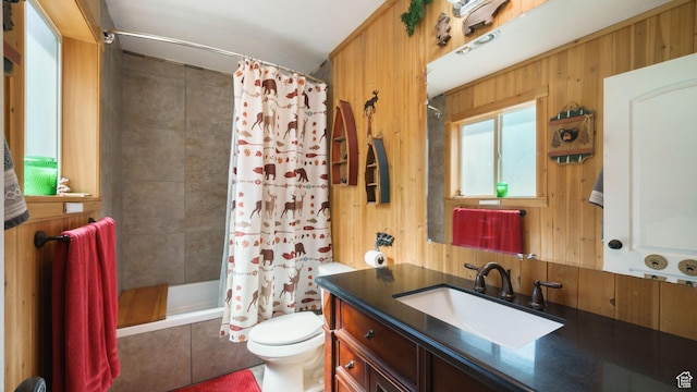 180 N State St, Sigurd, UT 84657 - full bathroom with vanity, a tile shower, and wooden walls