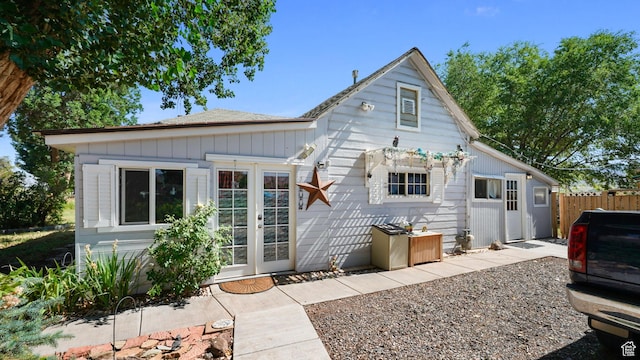 180 N State St, Sigurd, UT 84657 - rear view of house with french doors and board and batten siding