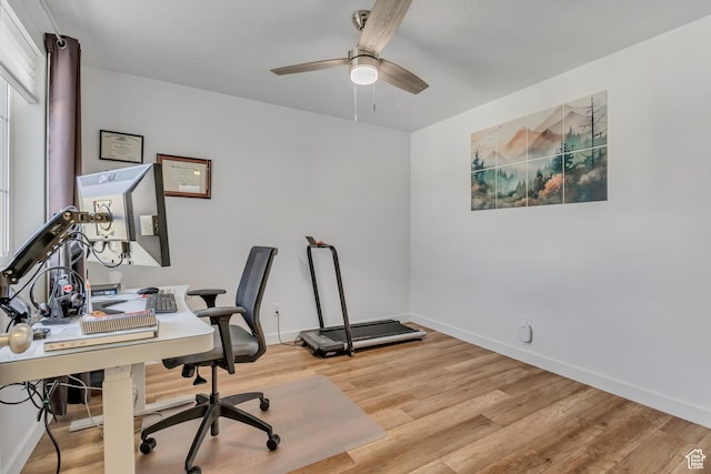 1046 W Stonehaven Dr, North Salt Lake, UT 84054 - office space with ceiling fan and light wood finished floors