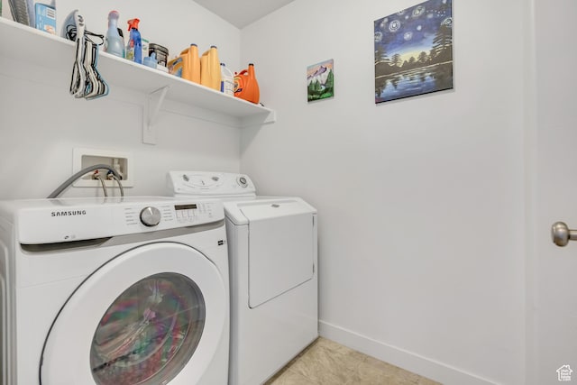 1046 W Stonehaven Dr, North Salt Lake, UT 84054 - laundry room with separate washer and dryer and light tile patterned floors