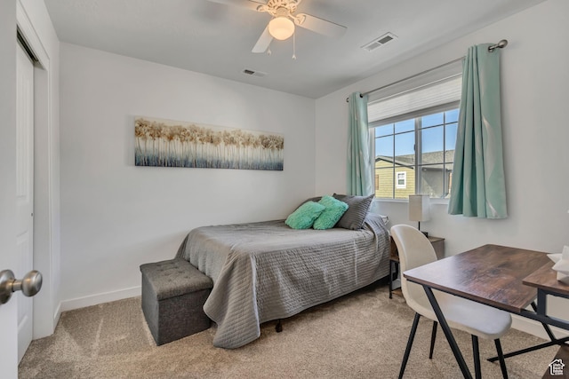 1046 W Stonehaven Dr, North Salt Lake, UT 84054 - bedroom with carpet and a ceiling fan