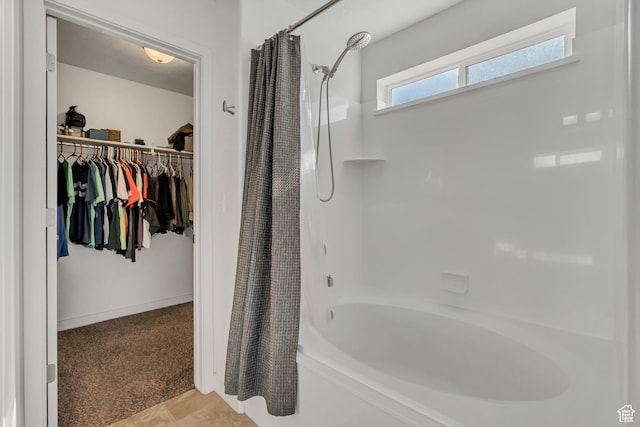 1046 W Stonehaven Dr, North Salt Lake, UT 84054 - full bathroom featuring shower / tub combo with curtain and a walk in closet