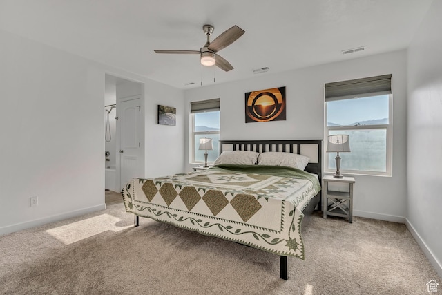 1046 W Stonehaven Dr, North Salt Lake, UT 84054 - bedroom with carpet and ceiling fan